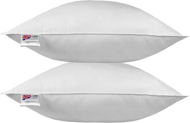 Homescapes medium-soft pillow set, 80 x 80 cm, 2-pack, goose feather and down pillow pair, Responsible Down Standard and Oeko-Tex certified, cover made of 100% cotton