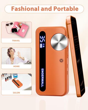 Професійний фрезер для нігтів ENGERWALL 35000 об/хв, акумуляторний, для гелю та акрилу, електричний, манікюрний набір з 7 насадками та 56 шліфувальними стрічками, темно-срібний