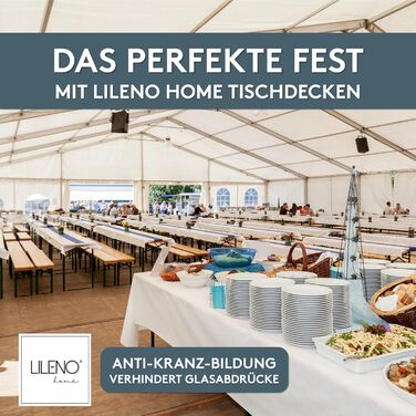 LILENO HOME Tablecloth Roll 1.10 x 25 m - White Nonwoven Tablecloth - Fabric-like, washable tablecloth as a roll, fabric roll tablecloth - Disposable paper tablecloth roll alternative