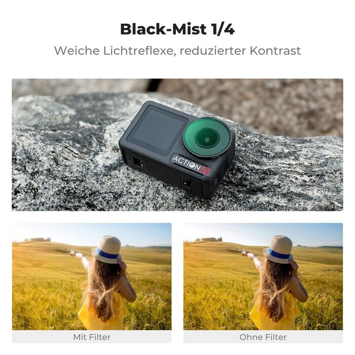 Фільтри ND K&F Concept для DJI Osmo Action 5/4 PRO: набір 6 шт. (CPL, ND8, ND16, ND32, ND64, ND256)