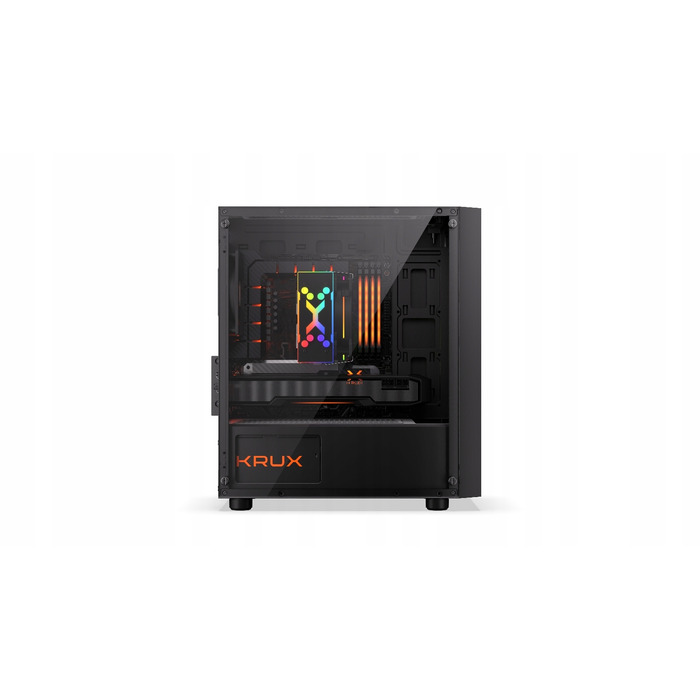 Корпус для комп'ютера Krux Scor, бічна панель зі скла, 1 вентилятор, mATX, чорний