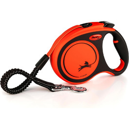 Flexi Xtreme L повід для собак 5 м чорний/оранжевий, надміцний, до 65 кг