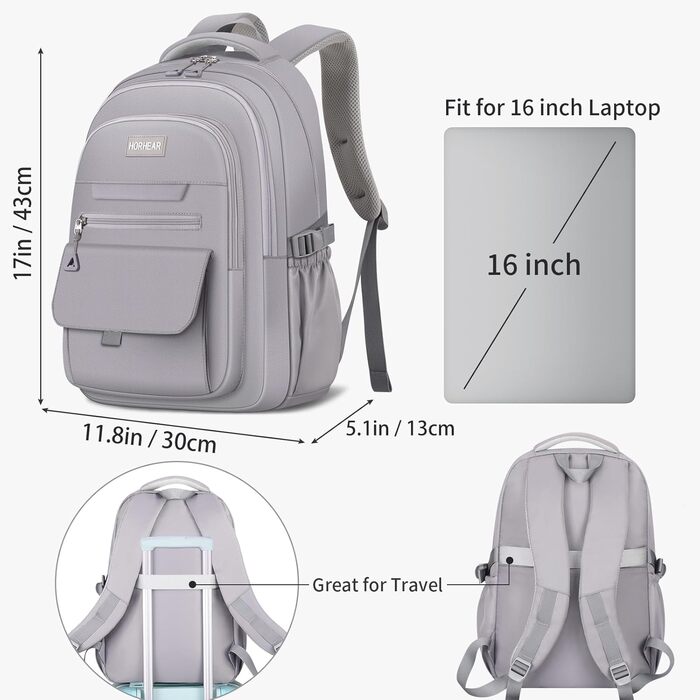 Шкільний рюкзак для дівчаток сірого кольору: стильний, місткий, для навчання та повсякденного використання