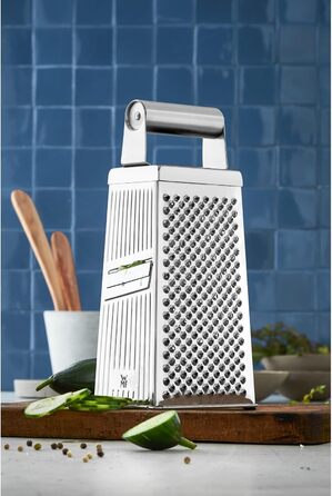Тёрка кухонна WMF Gourmet Vierkantreibe, нержавіюча сталь, 4 поверхні, 8 x 24 см, Cromargan, для картоплі та овочів, придатна для миття в посудомийній машині