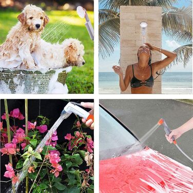 Портативна душова кабіна для кемпінгу Zooma з насосом, для відпочинку на природі та в саду, душ на вулиці, акумуляторна, оранжева (2 батареї)