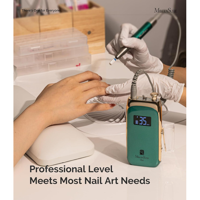 Професійний електричний набір для манікюру та педикюру MelodySusie, перезаряджається, для апаратного манікюру, бездротовий, зелений
