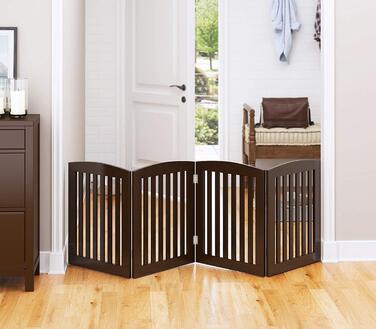 Ворота для собак PAWLAND Holz, розкладні, 60 см, 4 сходинки, для дому, білі (1 шт.)