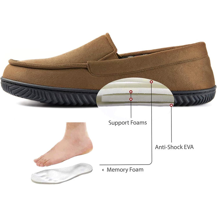 Чоловічі домашні тапочки RockDove Alexander з дихаючим фетровим підкладкою та неслизькою підошвою з піни EVA, 43 EU, Коричневий