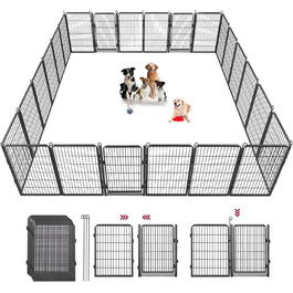 Загін для собак на вулицю: 24 панелі, висота 101,6 см, міцний та безпечний. Ідеально для двору.