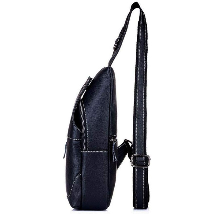 Чорна спортивна сумка через плече/на груди з нейлону для чоловіків та жінок. Ідеально підходить для подорожей, школи, роботи, велоспорту, кемпінгу та активного відпочинку.