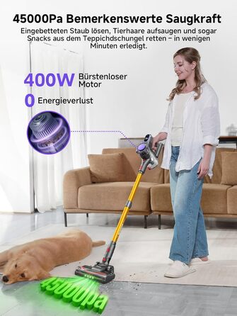 MONSGA Бездротовий акумуляторний пилосос з дисплеєм, 45000Pa, 50 хвилин роботи, антизаплутана щітка, самостійна парковка, док-станція на стіні, 8-шарова фільтрація, безщітковий двигун, для твердих поверхонь, килимів, шерсті тварин, авто