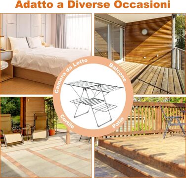 Стійка для сушіння білизни Innotic, 3 яруси, складна, сірого кольору