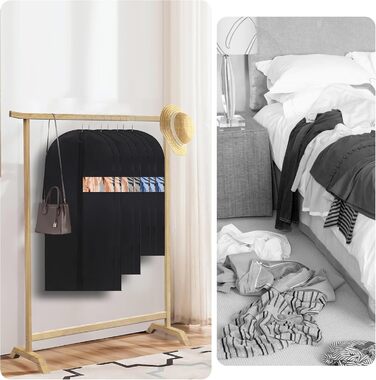 Чохли для одягу 4 шт. Преміум-якість, 60x180 см. Дыхаючий матеріал, з ручками, з блискавкою та вікном. Захисні чохли для костюмів, пальто, суконь.