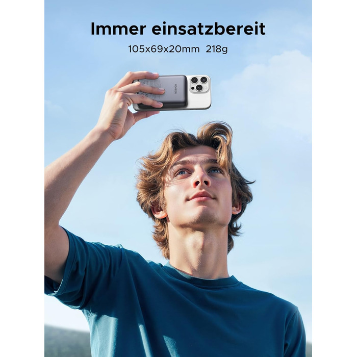 Power Bank UGREEN Nexode Qi2 10000mAh з MagSafe та USB-C 20W - зовнішній акумулятор для iPhone 16 Pro Max/16/15-12