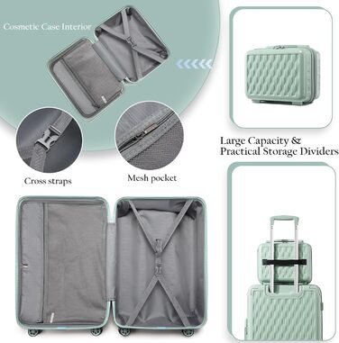 Набір валіз Sea Choice: 4 валізи з жорсткою оболонкою (55/65/75 см) + косметичка, білий