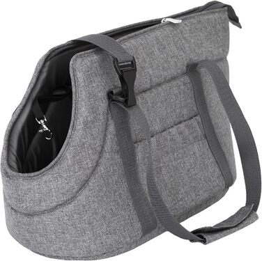 Сумка-переноска для собак і котів, розмір S/L, сіра - 25 x 43 x 27 см