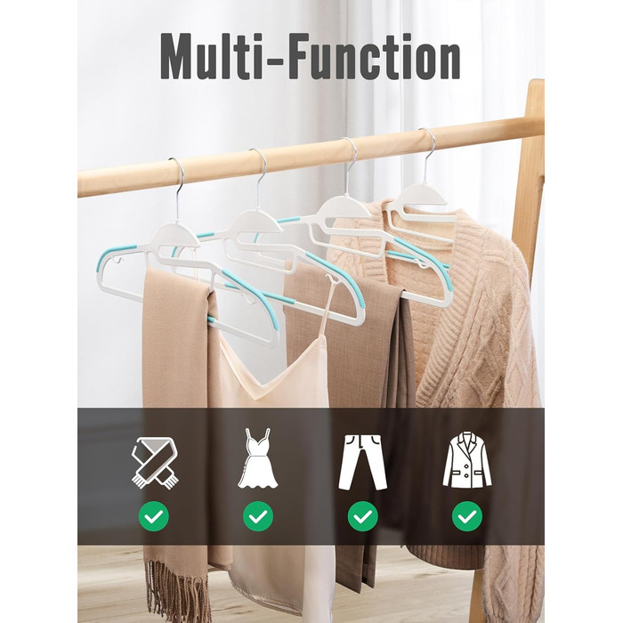20 шт. Плечики для одягу HOUSE DAY з пластику, неслизькі, для вологого та сухого одягу, обертаються на 360°, міцні, економія місця