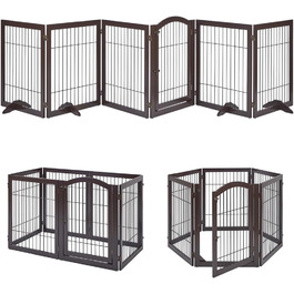 Захисний бар'єр для каміну Unipaws, огорожа для собак, портативне металеве перегородження, захист від сходів без свердління, 6 панелей, білий (Espresso)