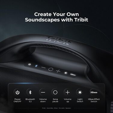 Tribit StormBox Blast – Портативна Bluetooth колонка 140 Вт, XBass, IPX7, 30 год, LED, для вечірок, пляжу, кемпінгу