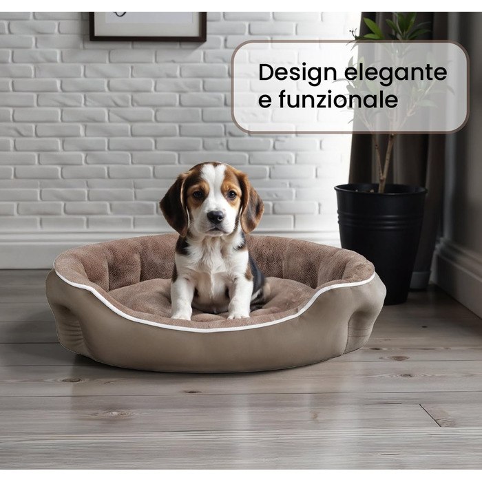 Лежанка для собак та котів Sogni E Capricci, сіра, 62 x 50 x 17 см (Creme, L 75 x B 65 x H 20 см, COCCOLE)