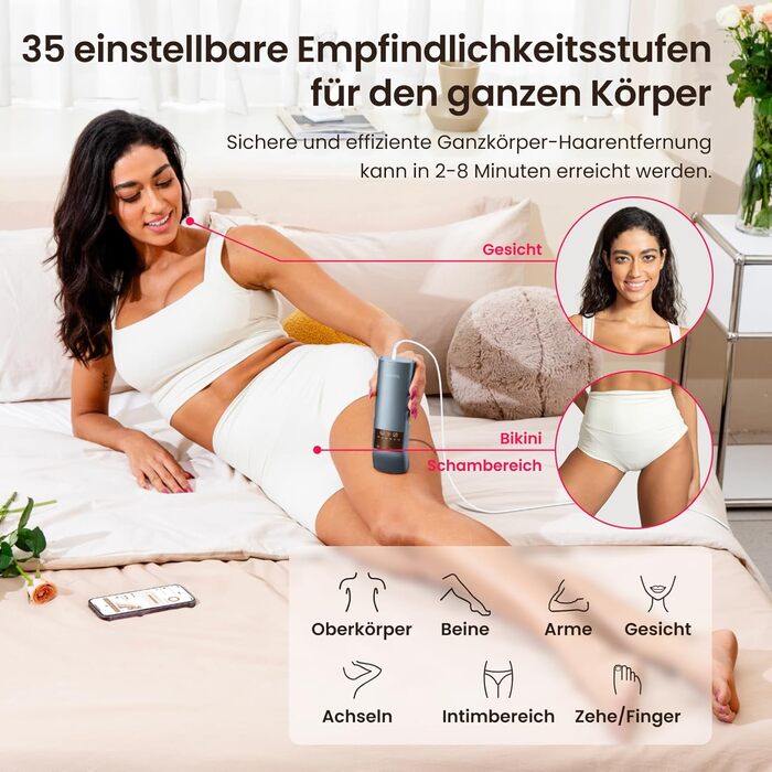 Пристрій для епіляції IPL, 25J, трипульсний лазер, для жінок та чоловіків, безболісна технологія охолодження сапфіром, довготривалий ефект для бікіні, ніг, пахв та тіла (темно-синій)