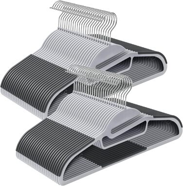 Набір вішалок SONGMICS, 50 шт., пластик, обертовий гачок, сірий + темно-сірий