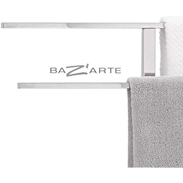 Підставка для рушників Blumus MENOTO - з матованої нержавіючої сталі, на підлозі, з 2 тримачами для рушників, срібна, 86 x 50 x 16 см