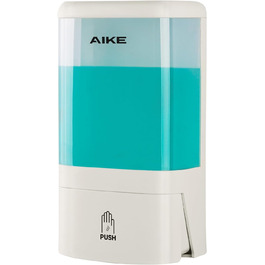 Дозатор мила рідкого AIKE для офісу, промислових приміщень та ванної кімнати, 1200 мл, настінний, з замком, прозорий індикатор