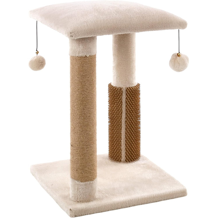 Дерев'яний кігтечка Flamingo UNA – Кремовий/Натуральний колір | Компактний, стильний, ідеальний для котів для дряпання та відпочинку