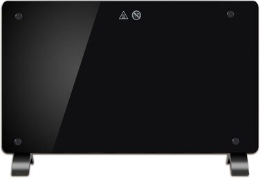 Конвектор-нагрівач DONYER POWER 2000W, ультратонкий, настінний/підлоговий, скляна панель (1.5kW, чорний)