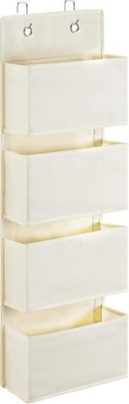 Органайзер для дверей Youdenova з 4 кишенями та 2 гачками, настінна підвісна полиця для зберігання, для ванної, спальні, дитячої кімнати (Бежевий)