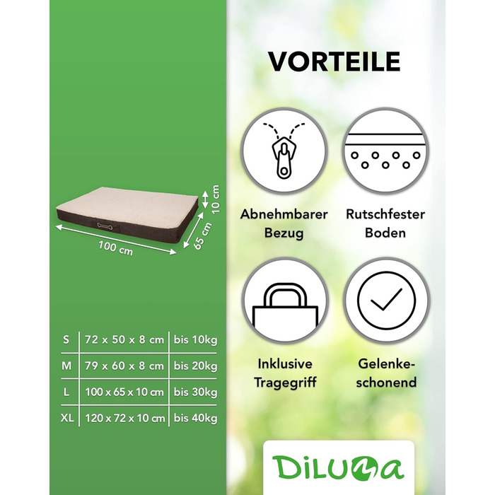 Ортопедичне ліжко для собак Diluma Benji - м'яке килимок для домашніх тварин - лежанка для собак знімний чохол - диванчик для собак Бежевий - 100 x 65 x 10 см - L