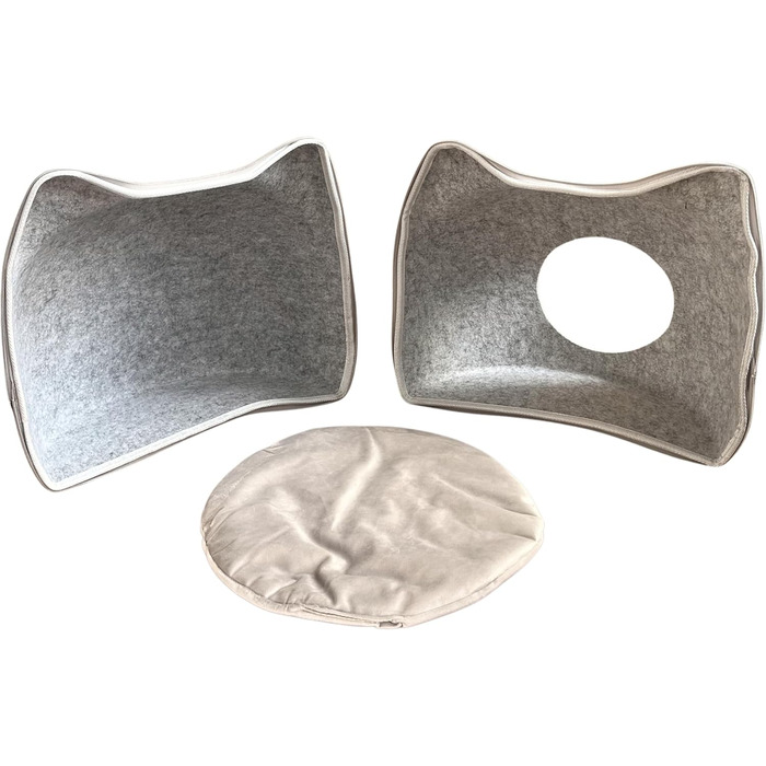 Кішка Будиночок з Фетру для Кішок. М'яке Ліжко-Гніздище для Кота (Сірий, Великий).