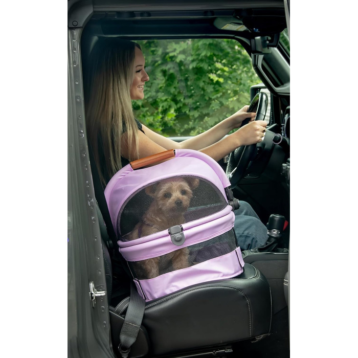 Переноска для тварин Pet Gear View 360 з автосидінням для собак та котів (Rittersporn, Small)
