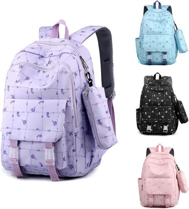 Великий рюкзак для учнів середньої школи, шкільний рюкзак для дівчат, рюкзак для зняття навантаження, синій шкільний рюкзак для хлопців (фіолетовий)