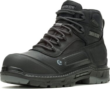 Черевики робочі чоловічі Wolverine Overpass 6' Mid Composite Toe Waterproof, чорно-сірий (41.5 EU, X-Weit)