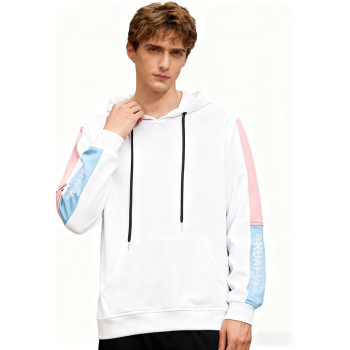 Чоловічий світшот з капюшоном Kenaijing, бавовна, білий, розмір XXL