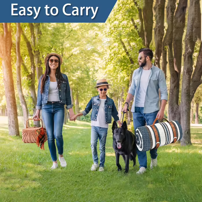 Picnic Blanket, Waterproof Picnic Blanket, XXL Picnic Blanket, Camping Blanket with Carrying Handle, Perfect for Outdoor/Camping/Picnic/Beach/Park (200 x 200 cm, C)