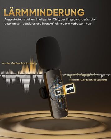 Беспроводной петличный микрофон XZ-K5 для iPhone/iPad/Android/Laptop с шумоподавлением (2 шт.)