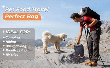 Контейнер для корму для собак, 11.8 кг, 20 л, чорний. Складаний, витримує воду, для подорожей, кемпінгу та дому