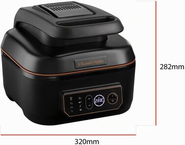 Фритюрниця електрична Russell Hobbs SatisFry XL 5.5 л з функцією Air Fryer, грилю та мультиварки - чорна