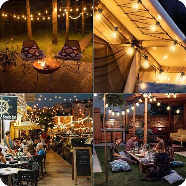 Світлодіодна гірлянда AzureStar для вулиці, 15 метрів, 2700K, ST38, IP44, для декору саду, балкону, вечірки, фестивалю