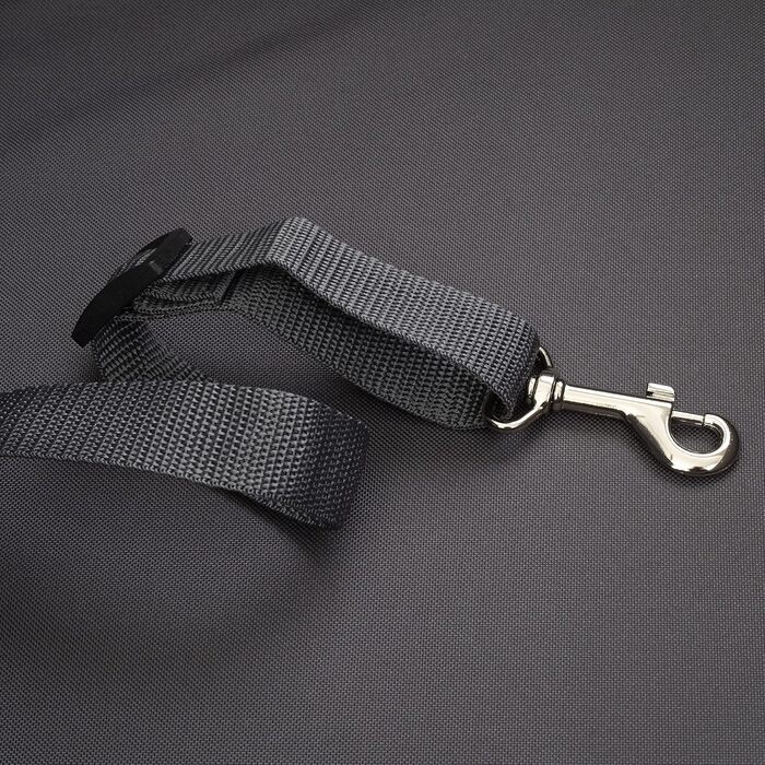 Автомобільний сидіння для собак середніх та великих порід, сірого кольору, розмір M (60x41 см) | Зручне автоліжко для собак, автосидіння на заднє сидіння або пасажирське місце | Матеріал: поліестер (імітація льону)