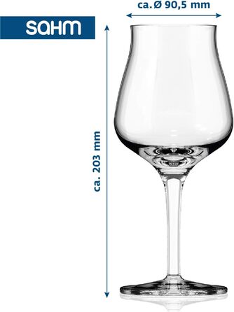 Sahm Beer Glasses Set - 6 pcs - 420ml Beer Sensory Glass - Dishwasher-Safe Beer Glasses - Ideal Gourmet Beer Gift & Craft Beer Glasses