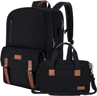 MOSISO Рюкзак для камери 17.3 дюйма, DSLR/SLR/Беззеркальна камера, відділення для ноутбука, вбудована фотосумка, USB-порт для зарядки, дощовик, сумісний з Canon/Nikon/Sony, чорний