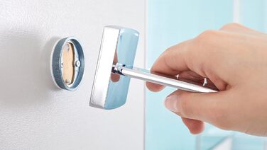 Тримач для туалетного паперу tesa KLAAM, хромований, настінний на клейокій основі (без свердління), 142x95x47 мм