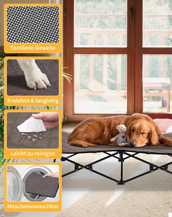 Лежанка для собак KingCamp - зручна та портативна, 57x57x23 см. Зручна для відпочинку вдома та на природі. Матеріал: дихаюча сітка та замша.