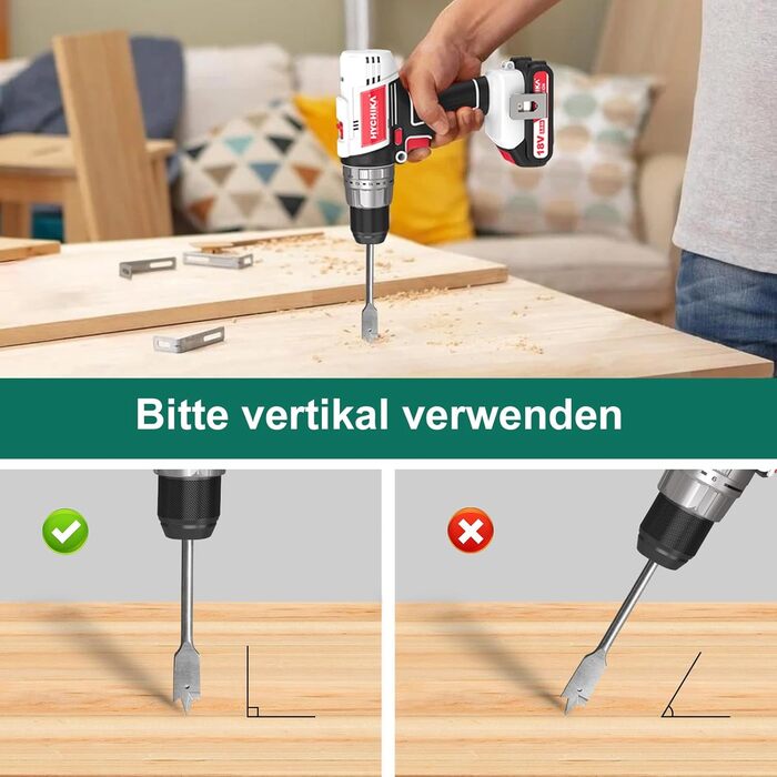 Акумуляторний шуруповерт HYCHIKA 18V, 45 Nm, 2.0 Ah, 21+3 ступені, 2 швидкості, з набором аксесуарів