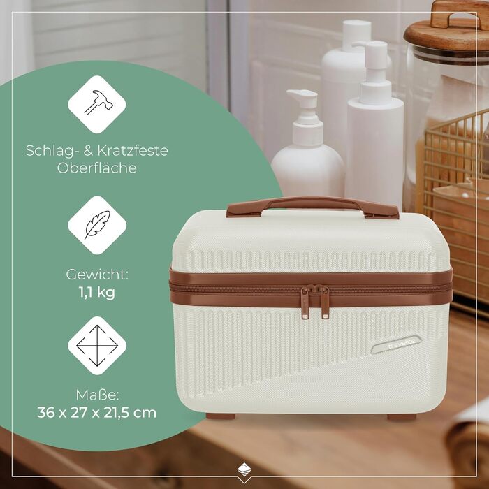 Чохол-валіза Travelite Bali 67 см, середній, 65 літрів, зелений: ABS, TSA-замок, Beauty Case