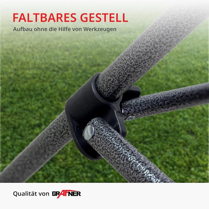 Складний кемпінговий стіл Grafner Ultra Leicht 53.5x50x50 см, вуглецева сталь, чорний - портативний стіл для пікніка, фестивалів та відпочинку на природі